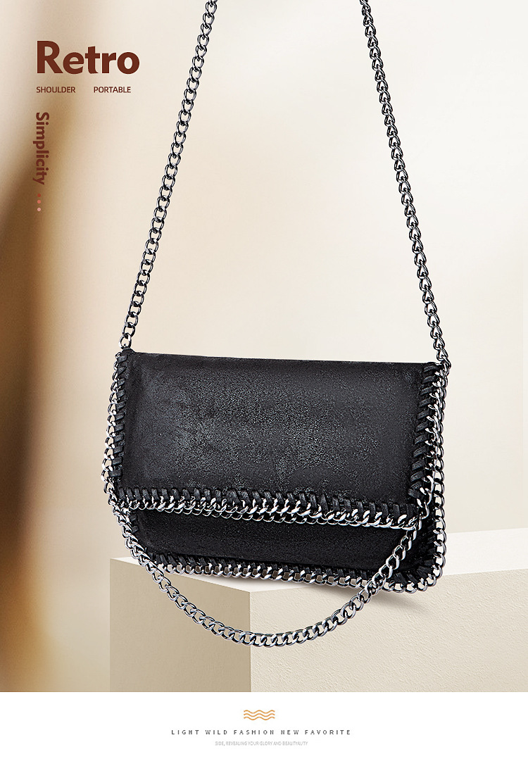 375g Weight Polyester Lining Material Unisex Small Velvet Solid Color Elegant Streetwear Chain Square Magnetic Buckle Straw Bag