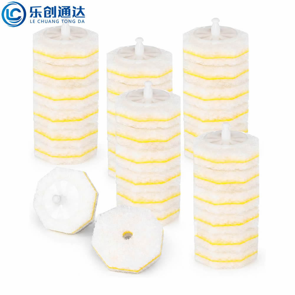 Lechuang lemon-scented disposable toilet brush replacement head, double-layer antibacterial cleaning brush head, compatible with Clorox