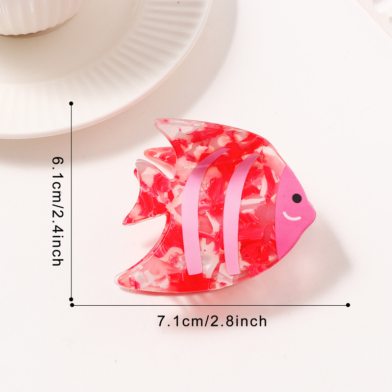 戈蕾思饰品新款海洋动物系列抓夹鲨鱼热带鱼童趣发夹女鲨鱼夹发饰|undefined