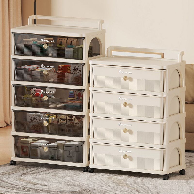Small trolley storage rack for living room, kitchen, bedroom, multi-layer snack storage, mobile bathroom and toilet storage rack