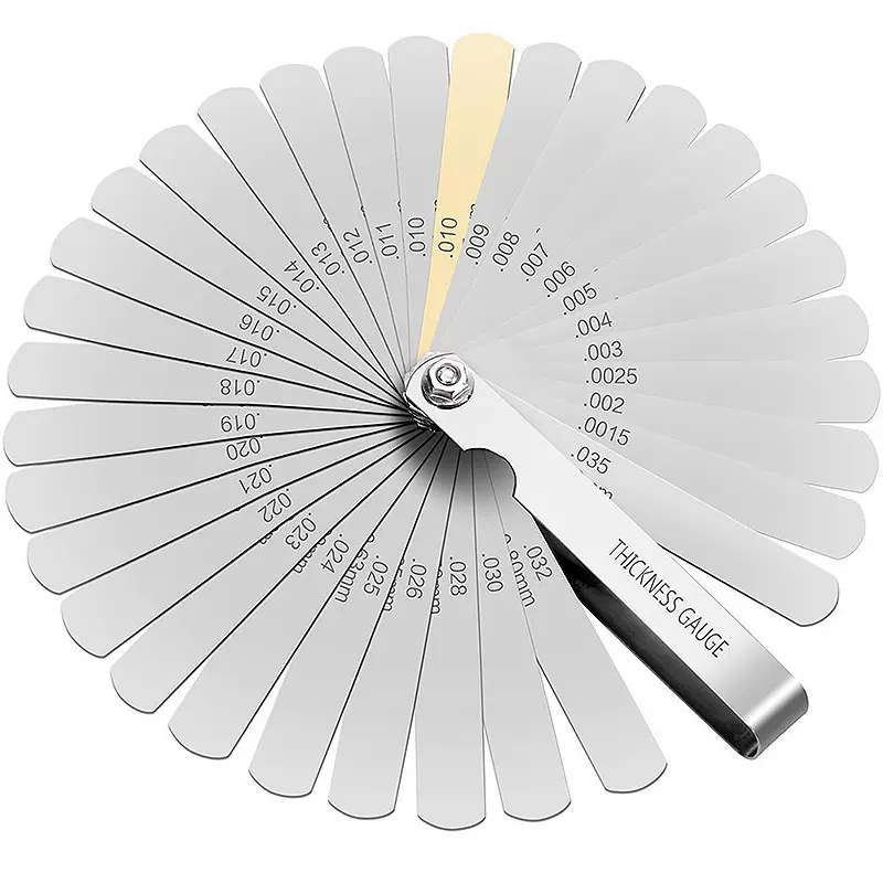32片测距仪塞尺阀教学塞尺0.04-0.88毫米间隙尺寸.0015-.035铜片