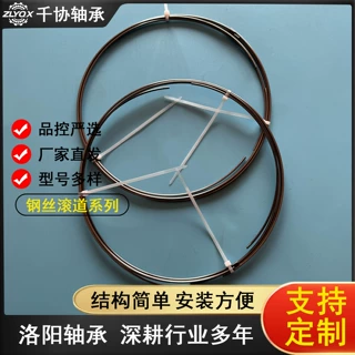 钢丝跑道轴承四点接触薄壁轻量化回转支撑轨道塑料保持架钢丝滚道