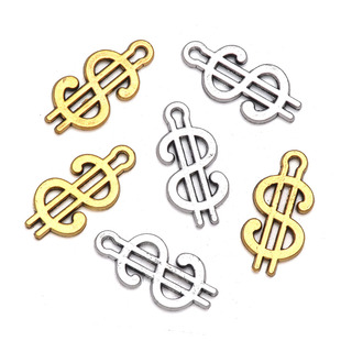 Factory direct retro alloy dollar symbol pendant DIY handmade bracelet necklace earrings jewelry accessories
