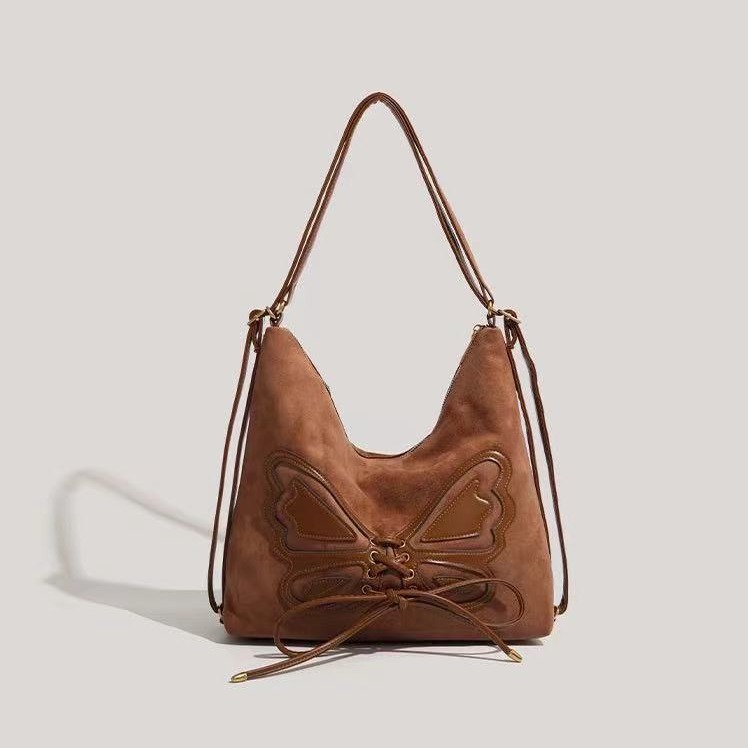 Suede for women 2024 new autumn and winter large capacity tote backpack versatile commuting crossbody bag_voghion.com