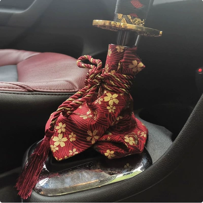 hot selling manual gear handle — Sürətlər qutusu və əl tormozu başlıqları - pure-cotton-bronzing-cloth-upgrade-large-size-22mm-20mm-cherry-blossom-red