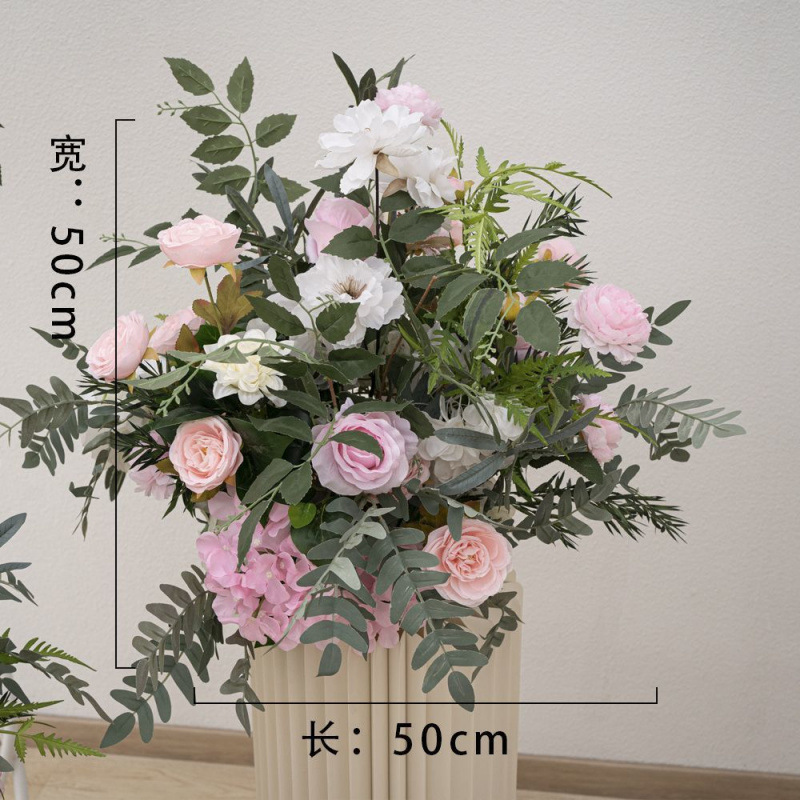 新款路引排花艺地排绢花订婚宴仿真成品大款装饰花布置婚庆婚礼|undefined