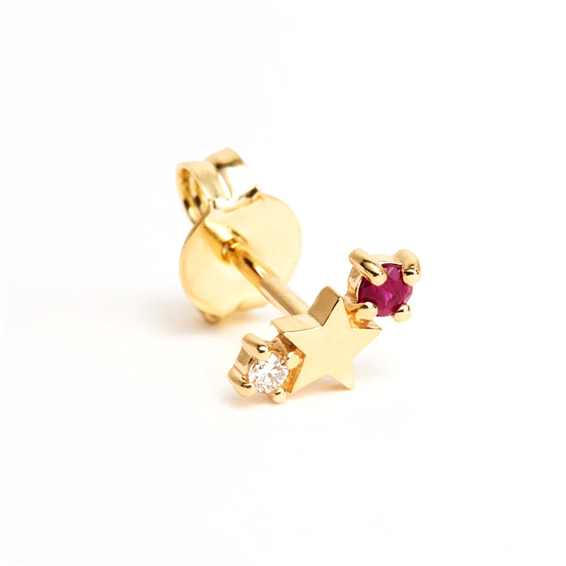 4g Weight Zircon Inlay Material Ear Studs Classification Daily Occasion 925 Sterling Silver Material Star Pattern Women'S Gender Plating Design Simple Style Style 925 Sterling Silver Zircon 925 Sterling Silver Earrings Star Ear Studs 10