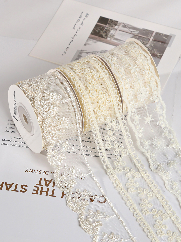 网纱蕾丝布料花边辅料diy手工蝴蝶结发饰配件衣服裙摆装饰材料包