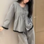 宽松春秋格子薄款家居服