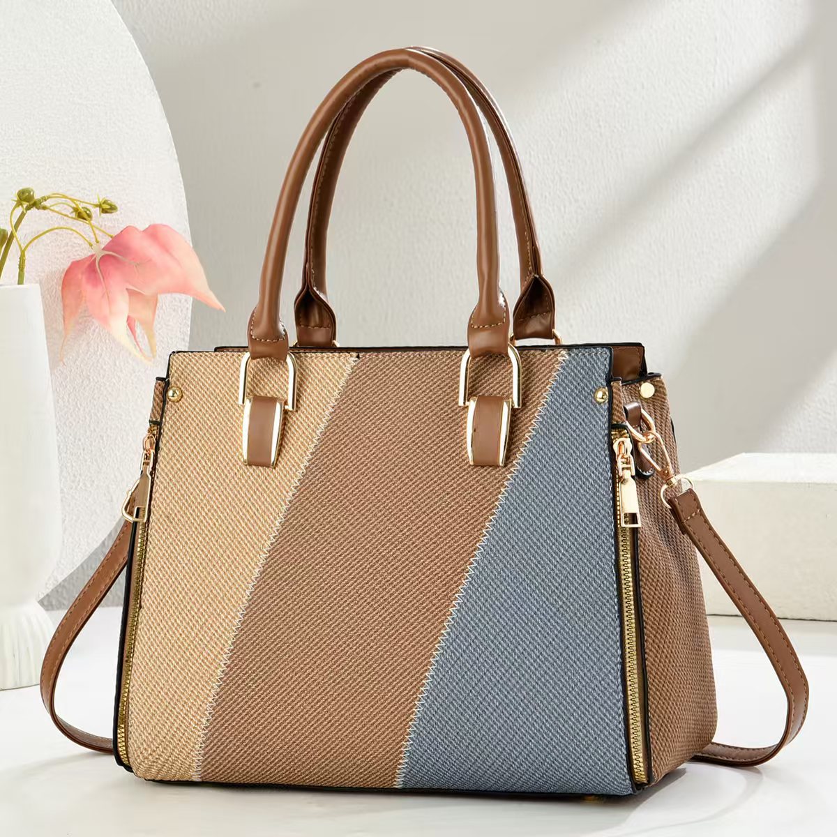 Nuevo bolso de color en contraste 2025 bolso de mujer de moda de gran capacidad bolso de mensajero casual bandolera bags transfronterizos