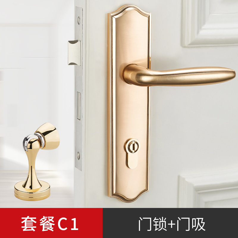Biguiyuan dormitorio puerta cerradura mudo puerta de madera interior del hogar universal de la habitación manija de la puerta cerradura mecánica