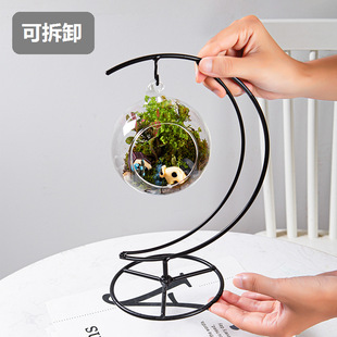 Ins Style Detachable Simple Hydroponic Vase Stand Wrought Iron Flower Stand Flower Arrangement Desktop Decoration Ornaments Green Plants