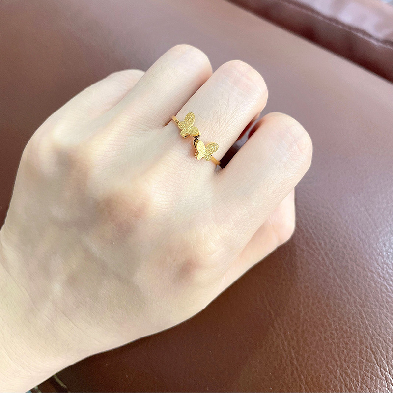 Anello farfalla aperto regolabile opaco impilabile_voghion.com
