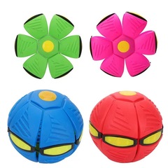 Elastic Flying Saucer Transforming Ball, Tap-Tap Bouncing Ball, Glowing Flying Disc, Street Vendor Children's Outdoor Sports Stress-Relief Ball