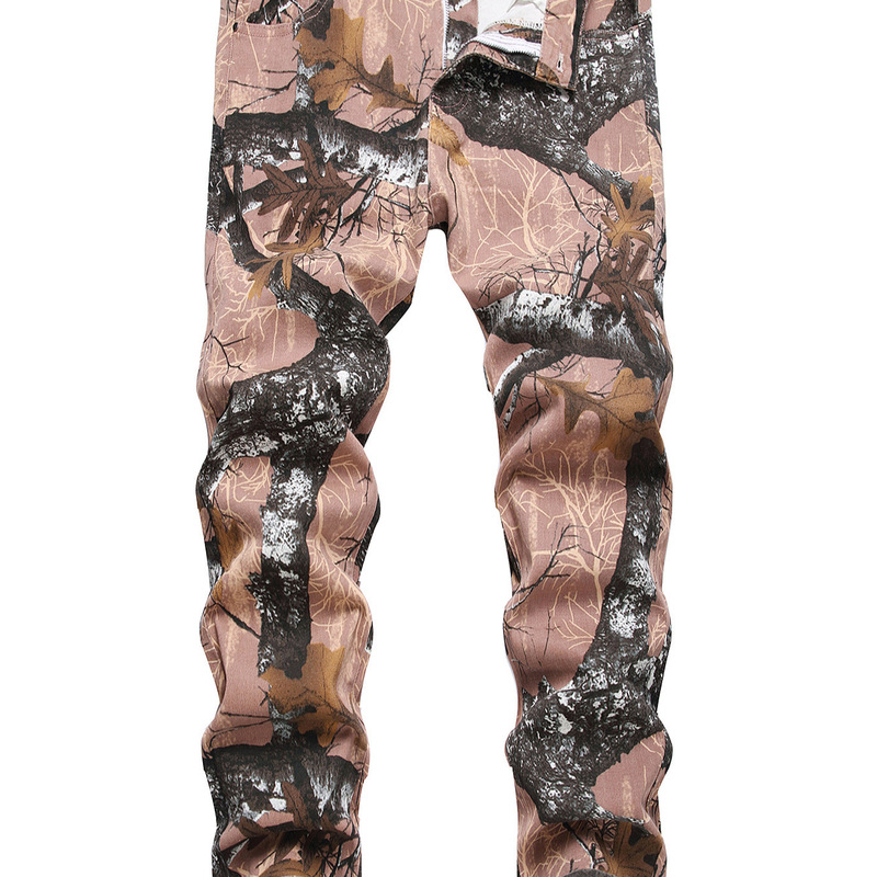 Retro Camouflage Casual Cross-Border Printed Jeans Retro Camouflage Casual Cross-Border Printed Jeans