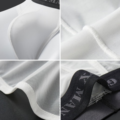 Men's Ice Silk Sheer Thin Mesh Single Layer U-Shape Pouch Low-Waist Breathable Sporty Sexy Triangle Briefs