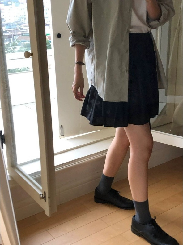 现货 2025秋季新款韩版over t*ke甜美松紧高腰系带显瘦半身裙短裙|undefined
