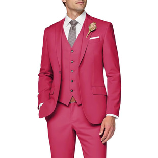 Cross-Border Hosting Suit 3-Piece Casual Foreign Trade Groom Wedding Suit Suit for Men