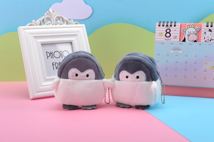 Zipper Closure Type Unisex Plush Animal Cute Square Zipper Coin Purse
