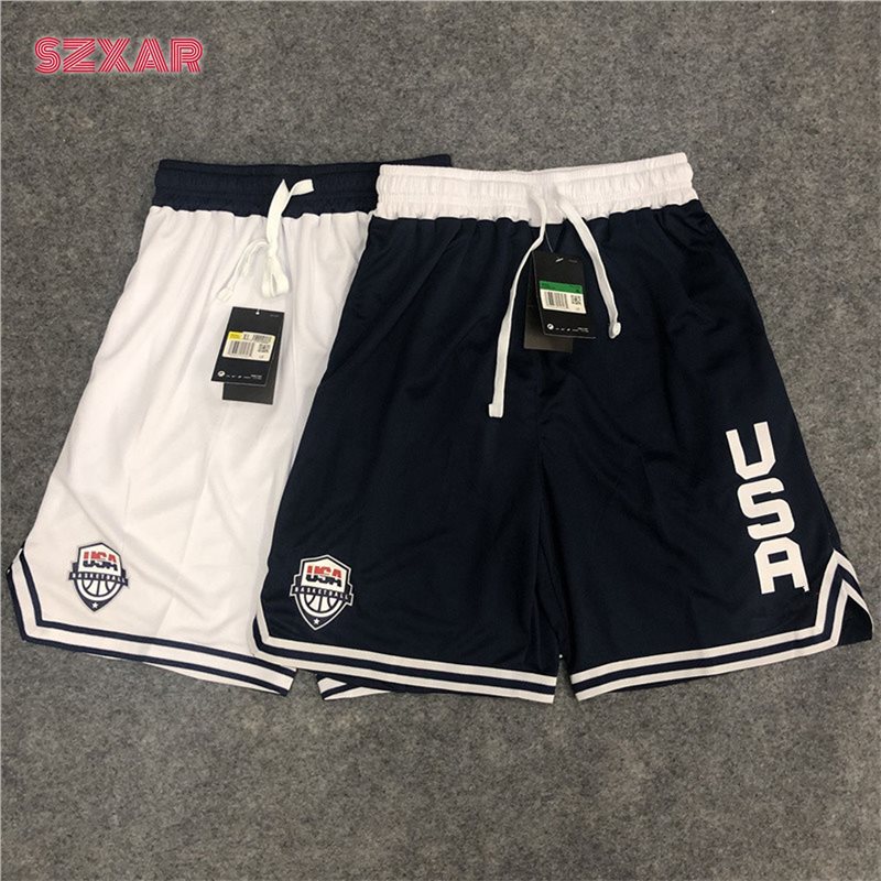 Breathable and Quick-Drying Usa Basketball Shorts Durant's Same Style Loose Training American Five-Point Pants for Men