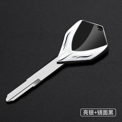 Motorcycle metal key blank suitable for Suzuki GSX250R/GSX250R-A DL250/DL250-A GW (Motorcycle Key) - bright-silver-mirror-black-lm-01