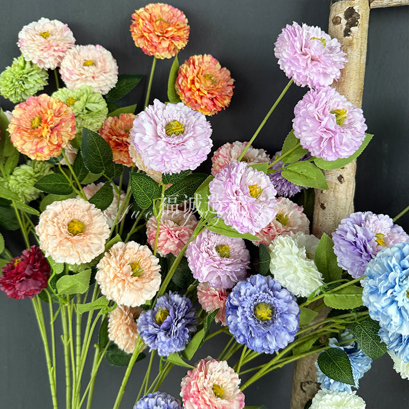 新品5头千层牡丹仿真花婚庆婚礼堂装饰花橱窗布置花锦鲤牡丹假花|undefined