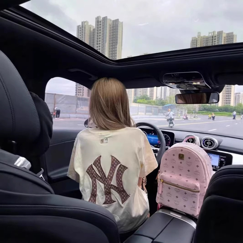 25 Cross-Border Mlb High-Quality 25 New Summer Short-Sleeved Embroidered Round Neck Loose Casual Versatile T-Shirts for Men and Women