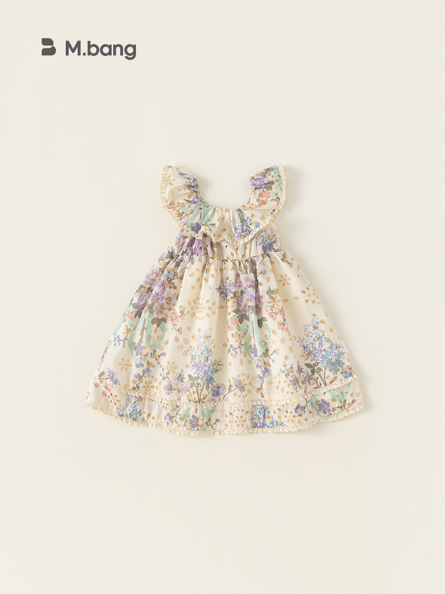 Ropa para niños Youbao, vestido floral francés de verano para niñas, vestido sin mangas estampado para niñas pequeñas y medianas