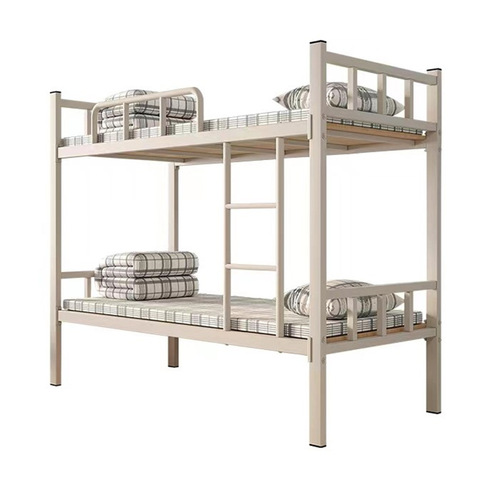 Double-layer iron frame bed, construction site high-low frame bed, staff dormitory double iron bed, student bunk bed