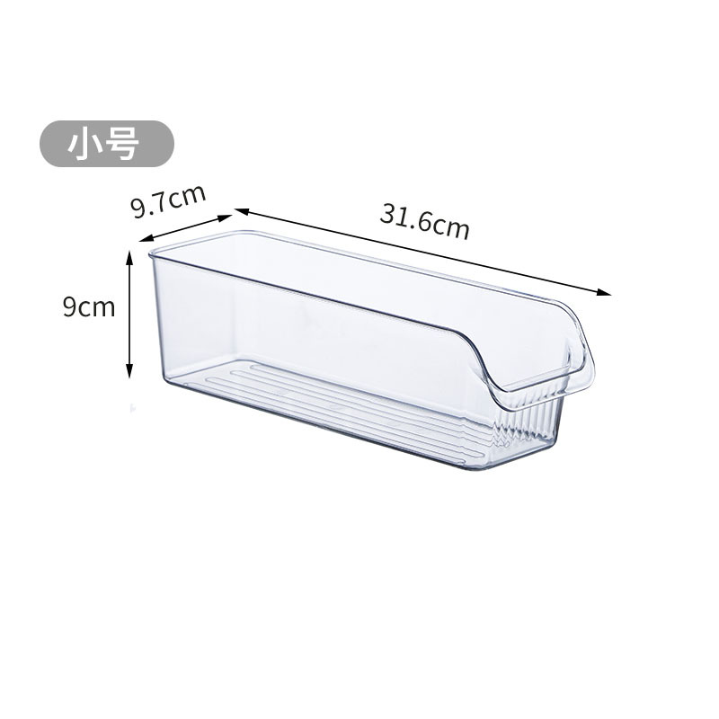 Caja de almacenamiento abierta tipo cajón de refrigerador, caja de acabado de huevos y bebidas de cocina, caja de almacenamiento de frutas y verduras rectangulares transparentes