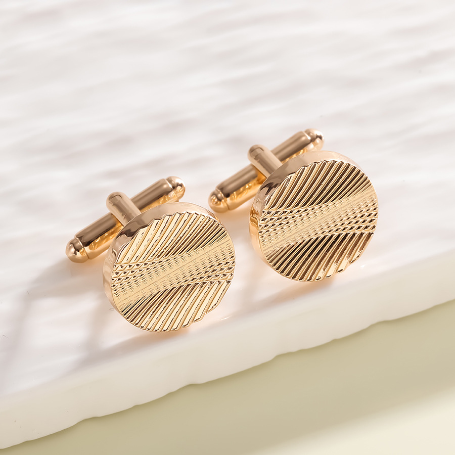 Exklusive neue runde gestreifte plaid manschettenknöpfe modische herren business manschettenknopf_voghion.com