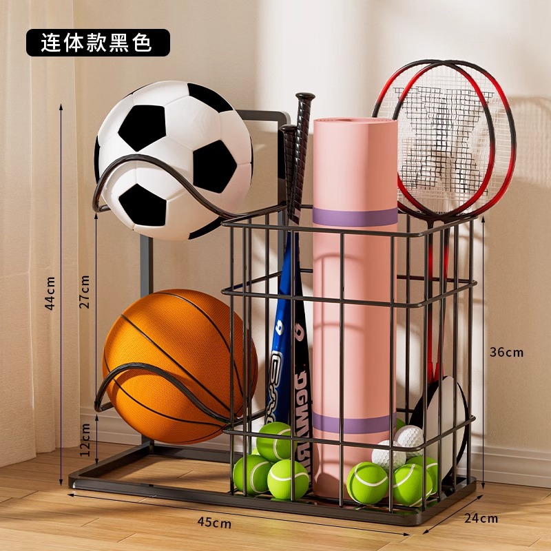 Estante de almacenamiento de estantes de yoga para dormitorios de estudiantes de equipos de ejercicios domésticos canasta de almacenamiento deportivo de dormitorio de invitados bádminton estante de almacenamiento