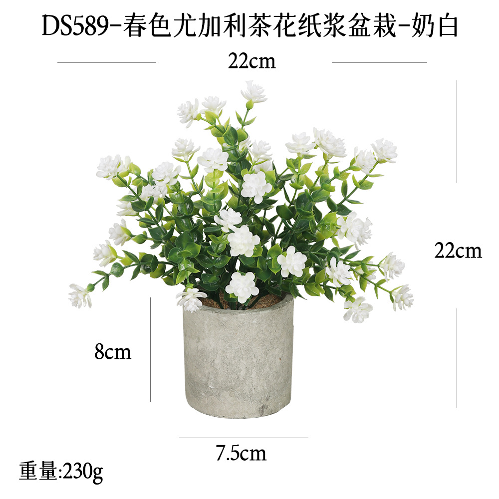 Más de 240 combinaciones populares de macetas con plantas verdes artificiales, decoraciones para el hogar, flores artificiales, bonsáis cilíndricos de pulpa de papel.