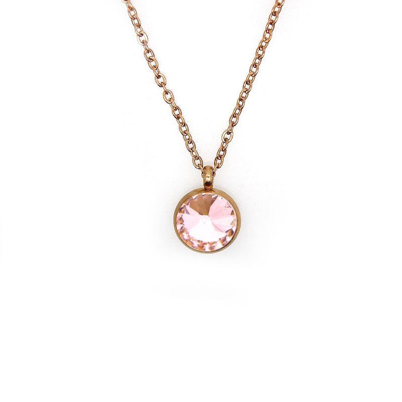 HC531 pink+rose gold -colored flat cross chain