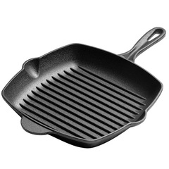 Wholesale thickened cast iron steak pan household striped steak frying pan uncoated non-stick pan for steak frying