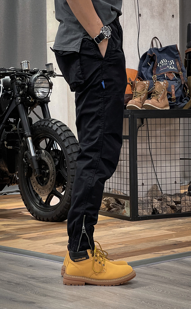 Pantalon cargo homme taille élastique style workwear rétro_voghion.com