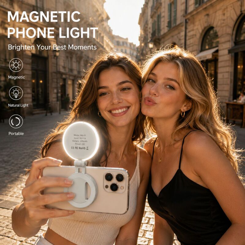 Mobile Phone Magnetic Selfie Fill Light for Live Streaming and Photography, Mini Portable Foldable Pocket Light, Beauty Light for Shooting, Handheld