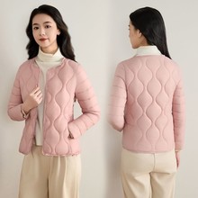 时尚保暖轻薄羽绒棉服2025年新款女短款秋冬内胆修身棉袄外套热卖