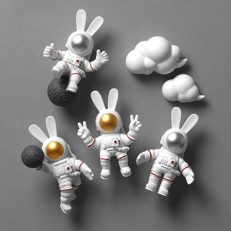 Space Astronaut fridge magnet creative resin long ear rabbit 3d three-dimensional magnet magnet magnet magnet