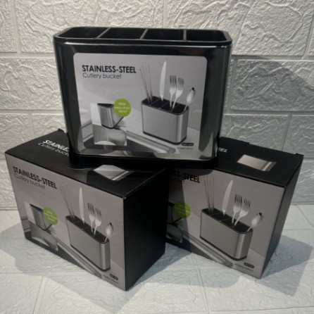 Hogar palillos de acero inoxidable vajilla multifuncional caja de almacenamiento de drenaje integrado cuchara transfronteriza nueva cocina tres en uno