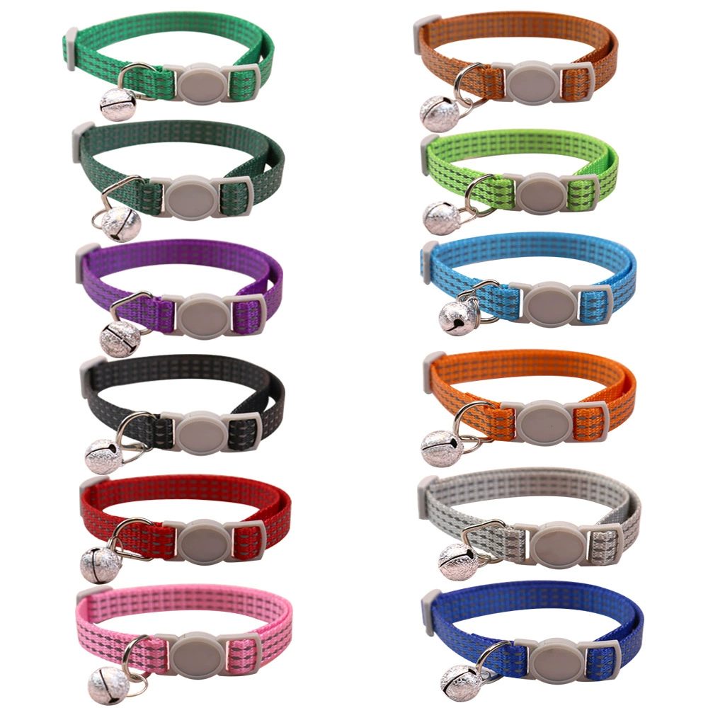 Новый ошейник для домашних животных Белл кошка собака пряжка безопасности три шелка светоотражающий нейлоновый ошейник трансграничные взрывы оптом