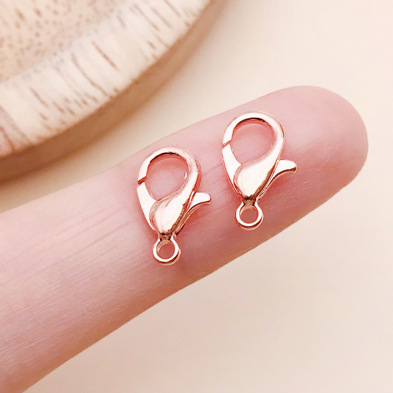 9292-YJ-玫瑰金302龙虾扣7x12mm-锌合金-0.