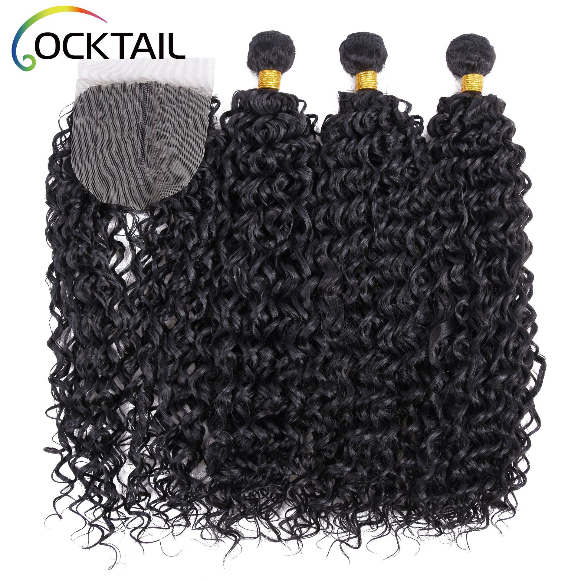 Kanekalon onda de agua de fibra química cortina de pelo ventas directas de fábrica 3 + 1 fibra química cortina de pelo