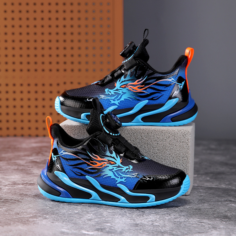 Zapatos para niños otoño 2025 nuevos zapatos deportivos para niños botón giratorio para correr zapatos de papá para niños