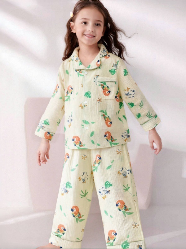 子供用パジャマ、クラスA純綿空調服、男の子と女の子の四季長袖ズボン、綿ガーゼスーツ、ベビーホーム服|undefined