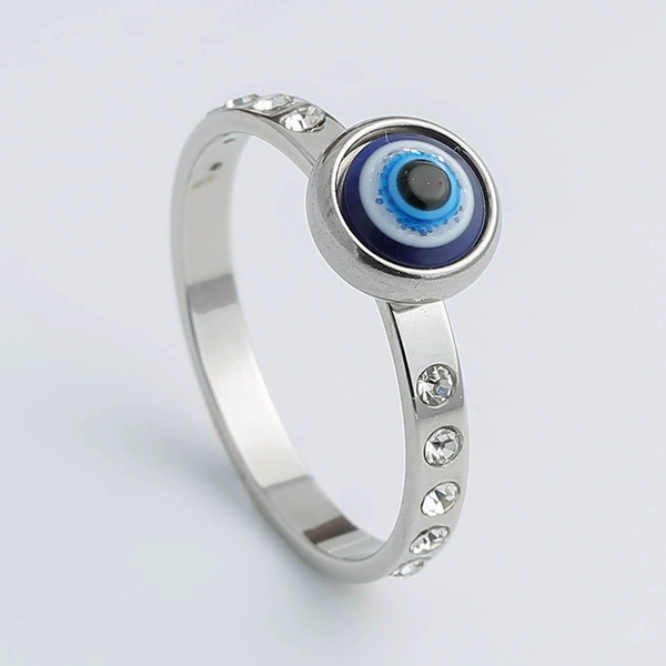 Silver blue eyes ring