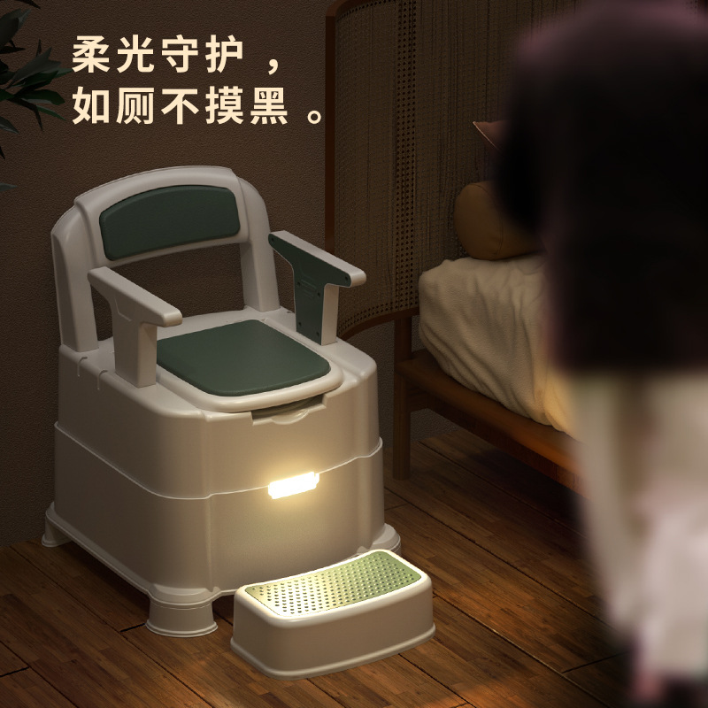 老人坐便器可移动家用孕妇坐便椅老年人便携式厕所凳防臭马桶室内