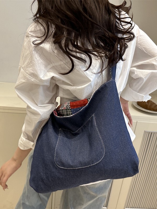 2025 新しい人気のキャンバスバッグ、軽量で多用途、大容量の女性のショルダークロスボディバッグ、ファッショナブルなトートバッグ|undefined