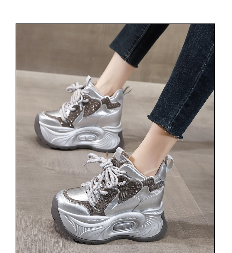 Giày sneaker nữ chunky đế dày độn cao lót nhung giữ ấm mùa đông — Màu đen lót nhung chi tiết 15