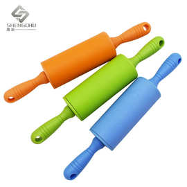 4寸迷你硅胶擀面杖滚轮面粉棍擀面棒23CM擀皮工具儿童DIY烘培工具